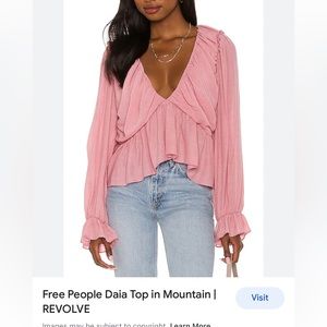 Free People Pink Ruffle Blouse